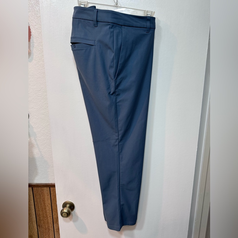 Lululemon Mens Commission Pant Slim Warpstreme 28" Blue Gray Shade Waist 38"